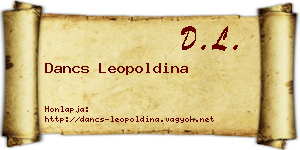 Dancs Leopoldina névjegykártya